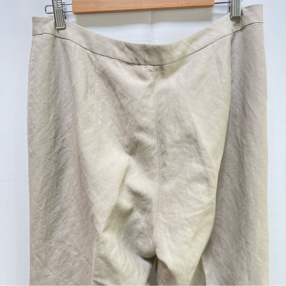 Alex Marie Linen Blend Wide Leg High Waist Tan Pant, Size 14 (XL) - Picture 7 of 9